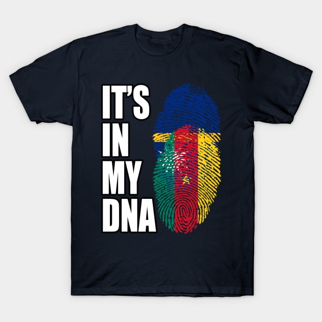 Cameroonian And Nauruan Mix DNA Flag Heritage T-Shirt by Just Rep It!!